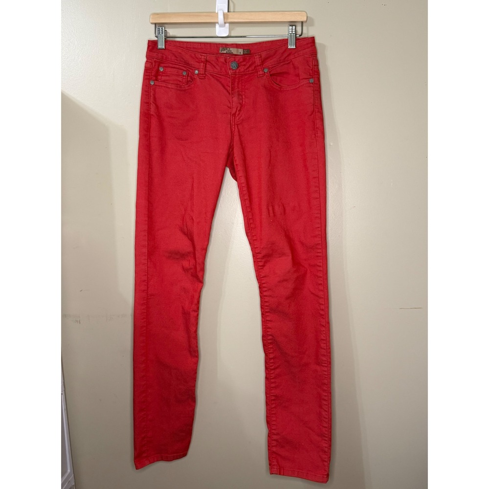 Prana Y2K Kara Jeans Womens 6 Red Coral Organic Cotton Skinny Leg Pants